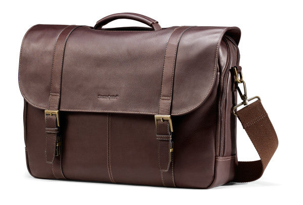 Samsonite Colombian Leather Business Flapover Cases Brown